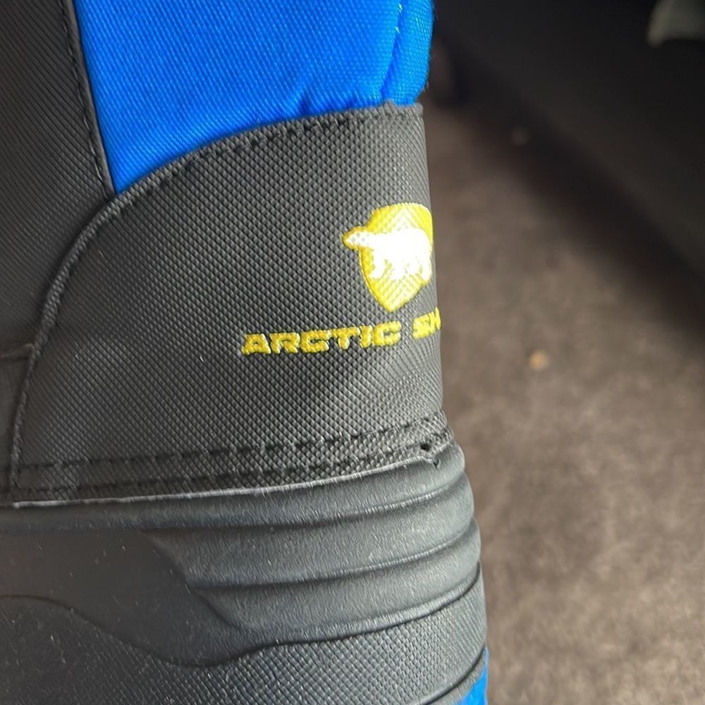 Arctic Shield Snow Boots Sz 5 Black Blue Zip Front - Picture 4 of 13